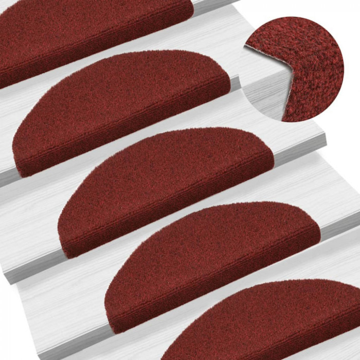 Gossi covorase autocolante de scari, 15 buc, 65 x 21 x 4 cm, rosu