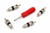Cumpara ieftin Set 4 Miezuri Ventil Auto Negre cu Surubelnita Universala pentru Valve