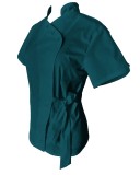 Halat Medical Pe Stil, Turcoaz Inchis cu Elastan, Model Andreea - 4XL