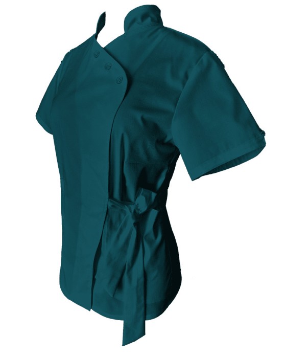 Halat Medical Pe Stil, Turcoaz Inchis cu Elastan, Model Andreea - 4XL