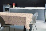Fata de masa impermeabila Felpata 222, model floral, PVC, bej + roz, 160 x 120 cm