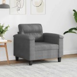 vidaXL Fotoliu canapea, gri &icirc;nchis, 60 cm, textil microfibră 359551