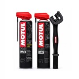 Cumpara ieftin Kit intretinere Motul C1 Chain Clean 0.4L Motul + Perie curatat lant + Motul C4 Chain Lube Racing Road 0.4L