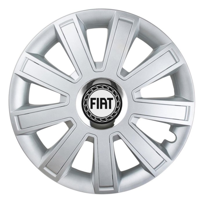 Set 4 Capace Roti, potrivite jantelor de R15, pentru Fiat, model flash cromat