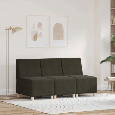 vidaXL Unitate Sofa Modulară Fără Brațe 3 pcs Verde 55 x 74 x 82 cm 3399835 foto