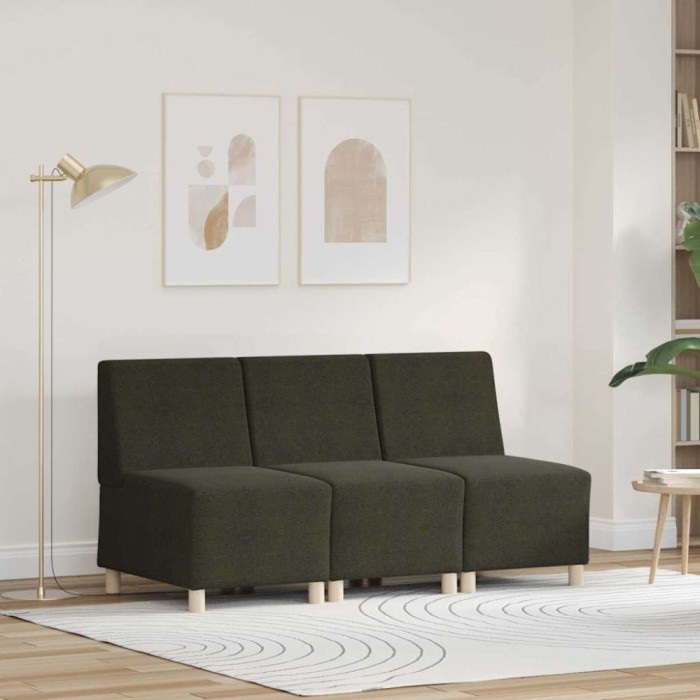 vidaXL Unitate Sofa Modulară Fără Brațe 3 pcs Verde 55 x 74 x 82 cm 3399835