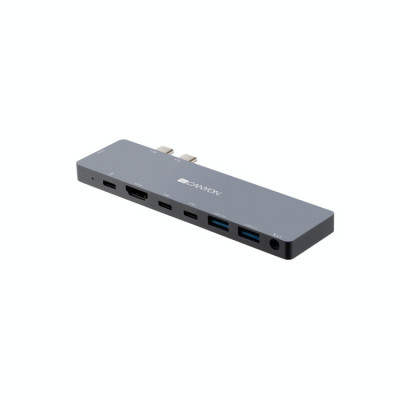 Docking station Canyon CNS-TDS08DG, Multiport 8 in 1, Gray foto