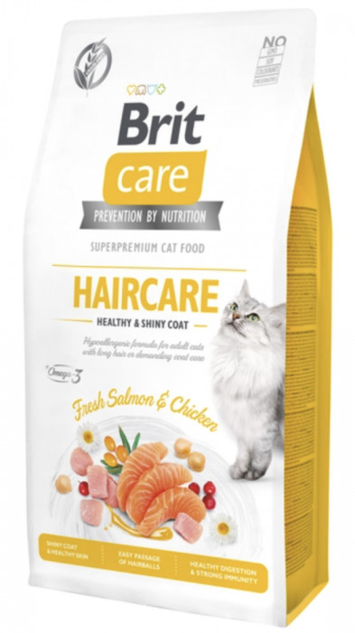 Brit Care Cat Grain Free Haircare Healthy &amp;amp; Shiny hrană pentru pisici 7 kg