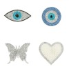 Set Autocolante, Fără Brand, Multicolor, 6 Bucăți, Inimi, Ochi, Fluturi, Mărgele &amp; Strass, Oem