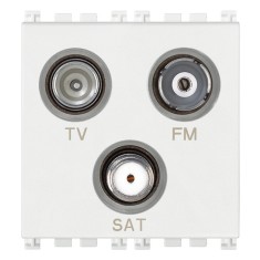 Priza TV-FM-SAT de capat 2M Vimar Arke alb 19303.B