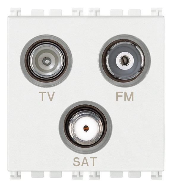 Priza TV-FM-SAT de capat 2M Vimar Arke alb 19303.B