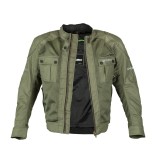 Geaca moto pentru barbati W-TEC Rotenhan, verde, cu protectii si ventilatie