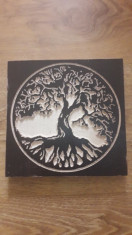 Gravura pe lemn &amp;quot;Copacul vietii&amp;quot; tree of life foto