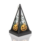 Felinar LED Halloween - dovleac - alb cald - negru - 9,5 x 9,5 x 17 cm - 2 x AAA
