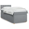 VidaXL Pat box spring cu saltea, gri deschis, 90x200 cm, textil 3288877
