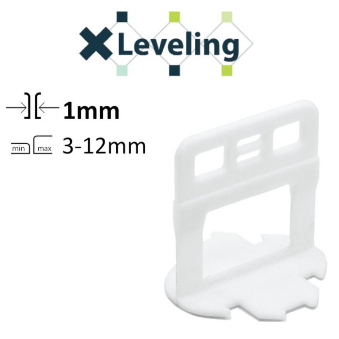 DISTANTIERE AUTONIVELARE ( CLIPS-URI ) PT. GRESIE FAIANTA SI PLACI - ROST DE 1 MM - 100 BUC - XLEV-PLC1100