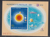 ROMANIA 1981 LP 1035 ALINIEREA PLANETELOR COLITA NEDANTELATA MNH, Nestampilat