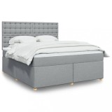 VidaXL Pat continental, gri deschis, 180x200 cm, material textil 3293673