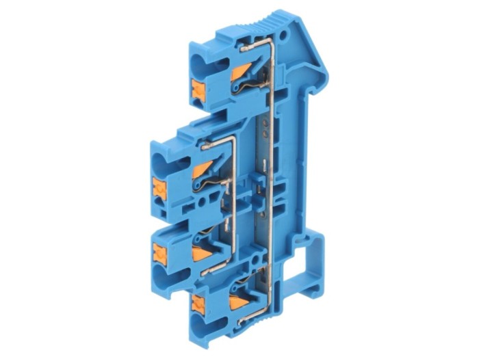 Conector de șină, 4 borne, 22A