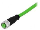 Conector: M12 mufă PIN: 4 mamă cod D-Ethernet 5m - Cablu de rețea Ethernet M12 4 pini, lungime 5m
