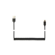 CABLU alimentare si date GEMBIRD, pt. smartphone, USB 2.0 (T) la USB 2.0 Type-C (T), 0.6m, spiralat, negru, &quot;CC-USB2C-AMCM-0.6M&quot; (timbru verde 0.08 le