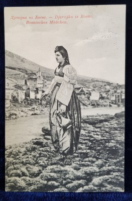 TANARA DIN BOSNIA , CARTE POSTALA ILUSTRATA , MONOCROMA , CIRCULATA , DATATA 1911 foto