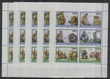 148-TOGO-FAUNA-Lot de 5 blocuri dantelate cu 6 timbre nestampilate,MNH, Nestampilat