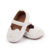 Pantofiori ivoire cu detalii aurii brodate (Marime Disponibila: 3-6 luni