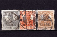 ✅ (S42) Germania Reich 1916 &quot;Uzuale - Germania ( V ) &quot; &quot; serie completa Michel 98/100 , stampilate