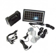 Kit solar iluminare cu panou, USB si becuri LED GD8017A foto