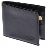 Portofel barbati din piele naturala, negru, 11 x 10 cm, 405N, NANO BELT