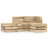 Set mobilier de grădină, 4 piese, lemn de pin verde tratat, vidaXL