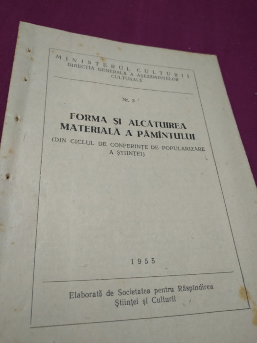 FORMA SI ALCATUIREA MATERIALA A PAMANTULUI NR.3 /1955