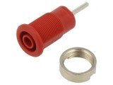 Soclu banană 4mm roșu 24A 1kV pe panou