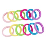 Set 12 Elastice de Păr Frotte Multicolore cu Dungă Lurex Argintiu pentru Copii, CMCLASS