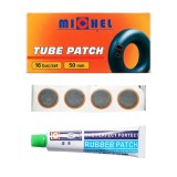 Set 16 petice vulcanizare 50 mm cu adeziv 20 ml pentru camere de aer Michel