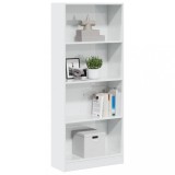 VidaXL Bibliotecă, alb extralucios, 60x24x143 cm, lemn prelucrat
