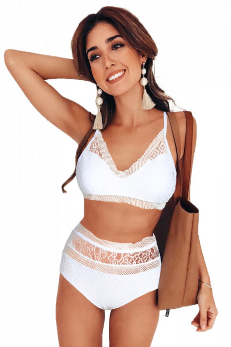 SW1898-2 Costum de baie in doua piese cu model dantelat