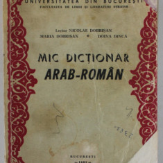 MIC DICTIONAR ARAB - ROMAN de NICOLAE DOBRISAN ... DOINA DINCA , 1981 *COPERTA FATA REFACUTA