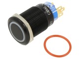 Comutator anti-vandalism &Oslash;19mm, IP68, 2 poziții, LED alb