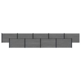 vidaXL Panou de Gardă 9 pcs WPC și Aluminiu Gri 3429446