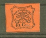 Italy Papal State 1867 Coat of arms 10C Mi.15 MH AM.359, Nestampilat