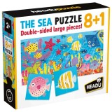 Cumpara ieftin Headu - 8+1 Puzzle Animale Marine cu piese mari imprimate pe ambele fete