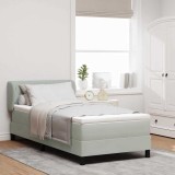 Cumpara ieftin Pat cu arcuri cu headboard Gri deschis 90 x 200 cm Catifea