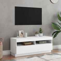 vidaXL Comodă TV cu lumini LED, alb, 100x35x40 cm