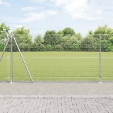 vidaXL Gard de s&acirc;rmă sudată cu 7 st&acirc;lpi flansați 1.2x10 m Oțel galvanizat