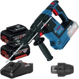 Bosch GBH 18V-26 F + GBA + GAL 18V-40 - Rotopercutor SDS-Plus 2.6 J mandrina interschimbabila + Set 2 acumulatori si incarcator Li-Ion 18 V 5 Ah