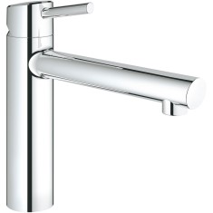 Baterie de bucatarie Grohe Concetto 31128001, 3/8&amp;#039;&amp;#039;, tip L, pipa medie, cartus ceramic, pivotanta, Crom