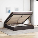 VidaXL Cadru de pat otoman cu saltea țesătură maro &icirc;nchis 160x200cm