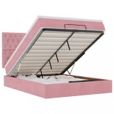 Cumpara ieftin Cadru de pat otoman cu saltele Roz 140x200cm catifea